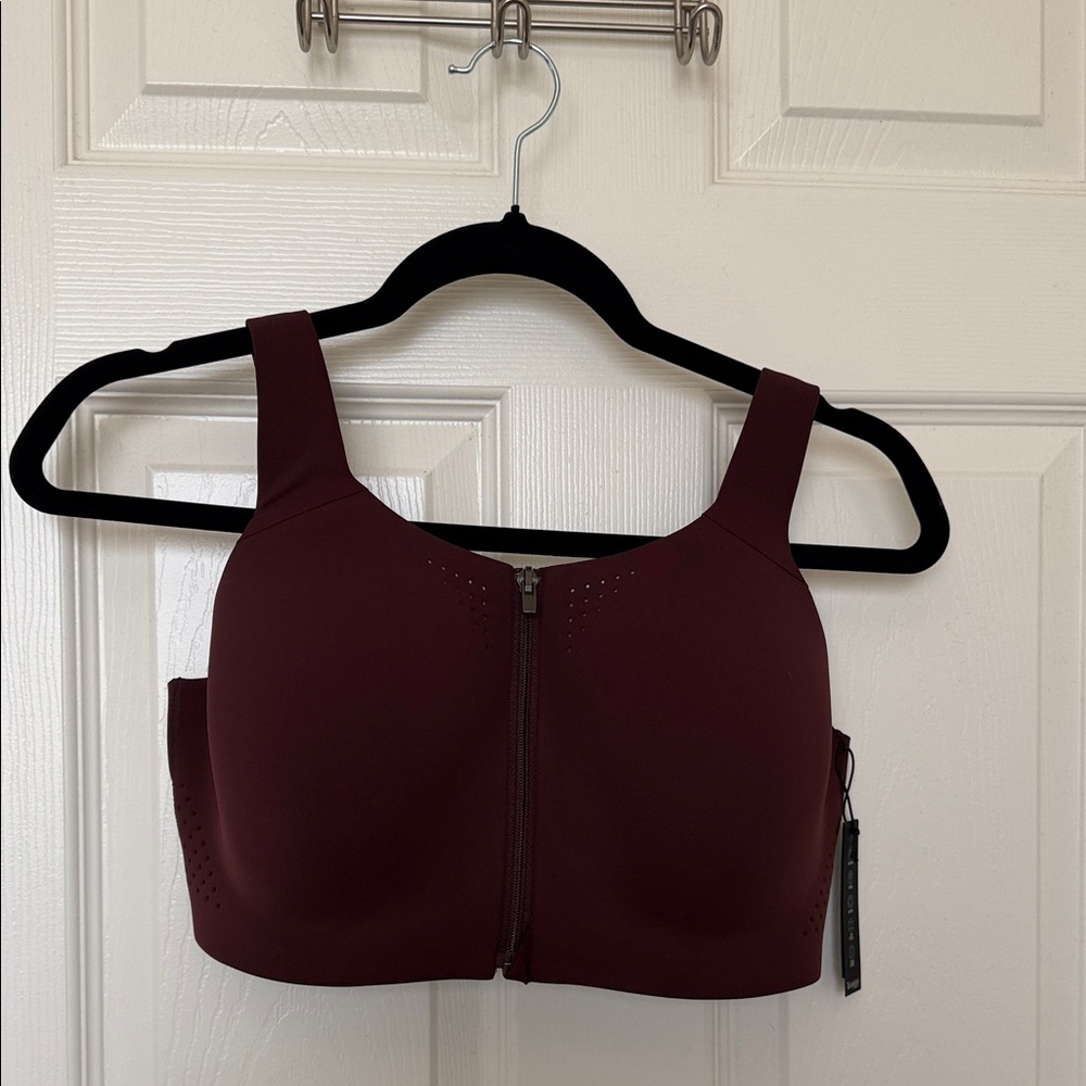 Victoria's Secret Burgundy Zip-Front Sports Bra